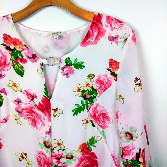 Umgee Floral Bell Sleeve BOHO Dress/Tunic - Picture 6 of 7